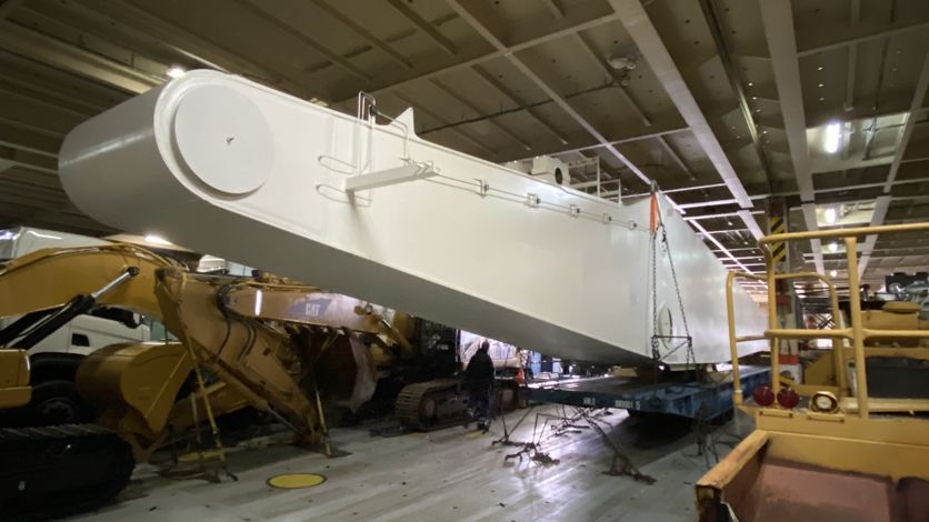 Gantry arm after lashing Gantry arm after lashing